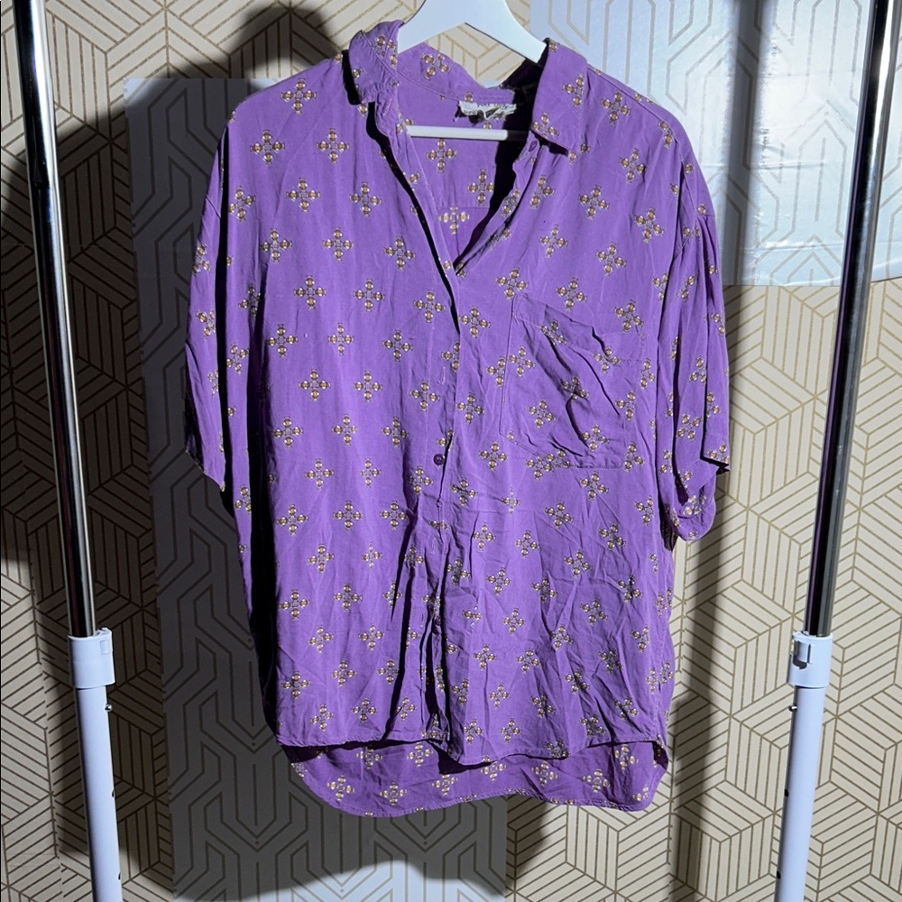Vintage Purple Men's Geometric Shirt